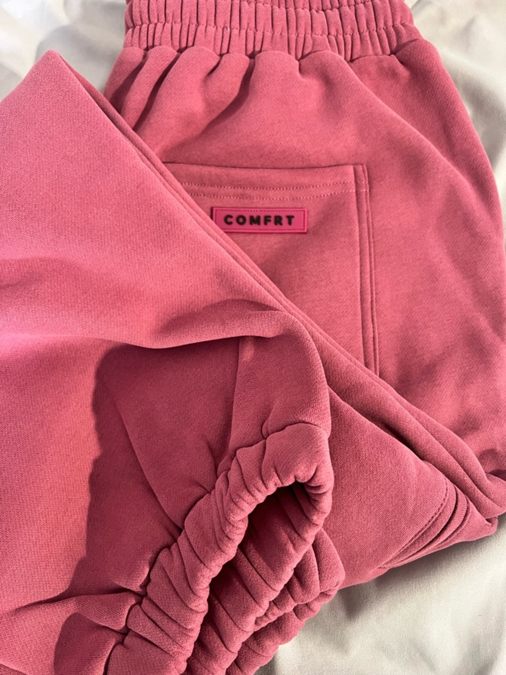 COMFRT unisex Rose Pink Elastic Waist Sweatpants